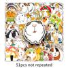 51Sheets Cute Cartoon Guinea Pig Graffiti Sticker Kawaii Aesthetic Stickers Laptop Notebook Suitcase Cup Diy Decoration Stickers