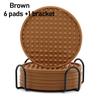 6pcs Silicone Coasters Round Heat Resistant Rubber Tea Cup Mat Drink Coffee Mug Glass Beverage Holder Pad Decor Table Mat 10cm