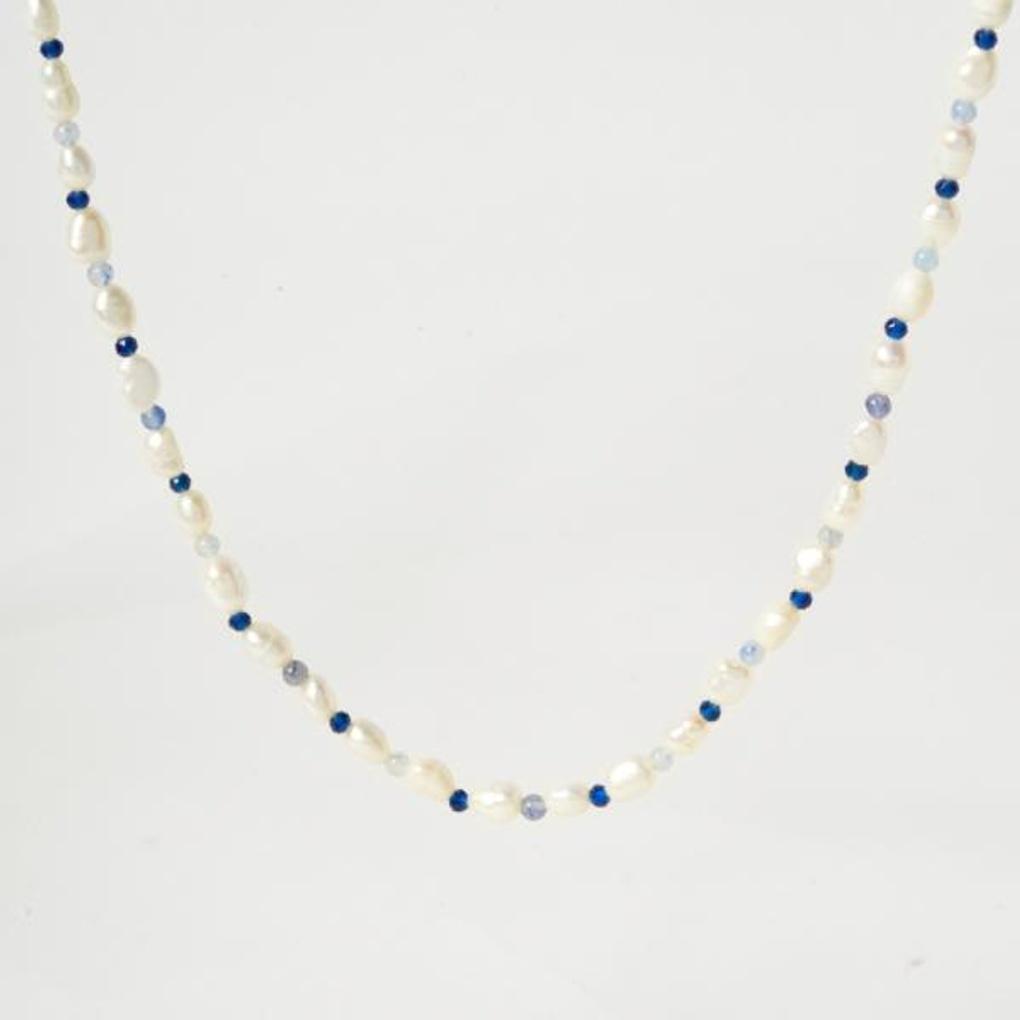 [POPTS] Pearl Earth Blue Mix Necklace OTN222503PWW