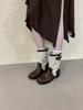 British Retro Western Cowboy Boots Women's New Color Matching Outer Wear Medium Boots Knight Martin Boots