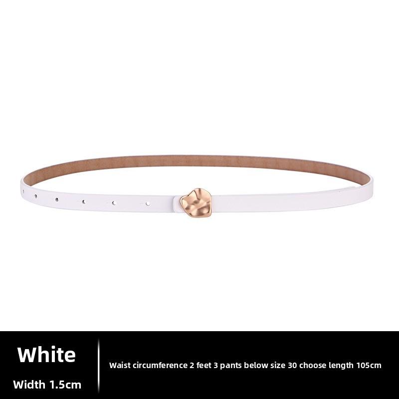 Black Leather Designer Waist Belt With Glossy Finish And Alloy Buckle For Dresses