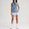 Women Sleeveless Golf Polo Shirt with Zipper Collar Printed Athletic Tank Top for Outdoor Sports and Casual Wear