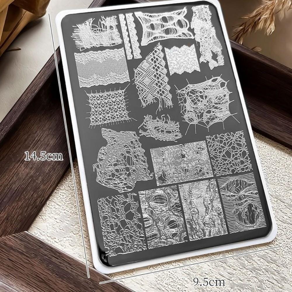Flower Lace Nail Stencil 3D Lace Nail Stamp Template New Nail Printing Stencils for DIY Nail Art