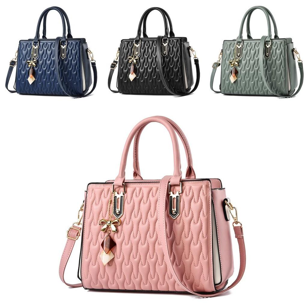 Fashionable Medium Size Womens Shoulder Bag In Timeless Black And Graceful Pink