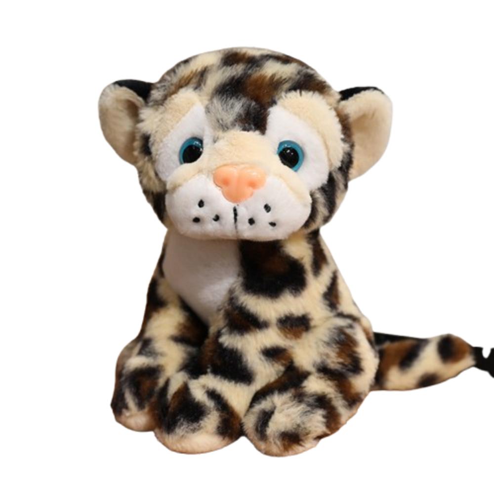 Sitting Lifelike Leopard Plush Doll Fluffy Animals Stuffed Toys  Children's Day
