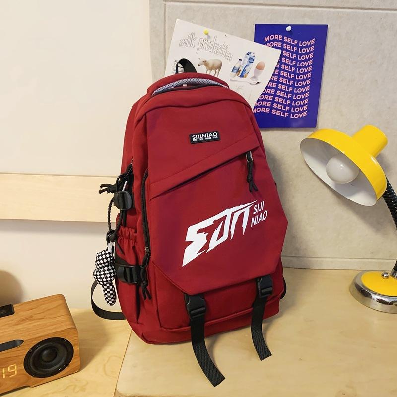 Schoolbag New Large-capacity Schoolbag Men's Trendy Cool Couple Casual Backpack Korean Version Ins Middle and High School Students Computer Backpack