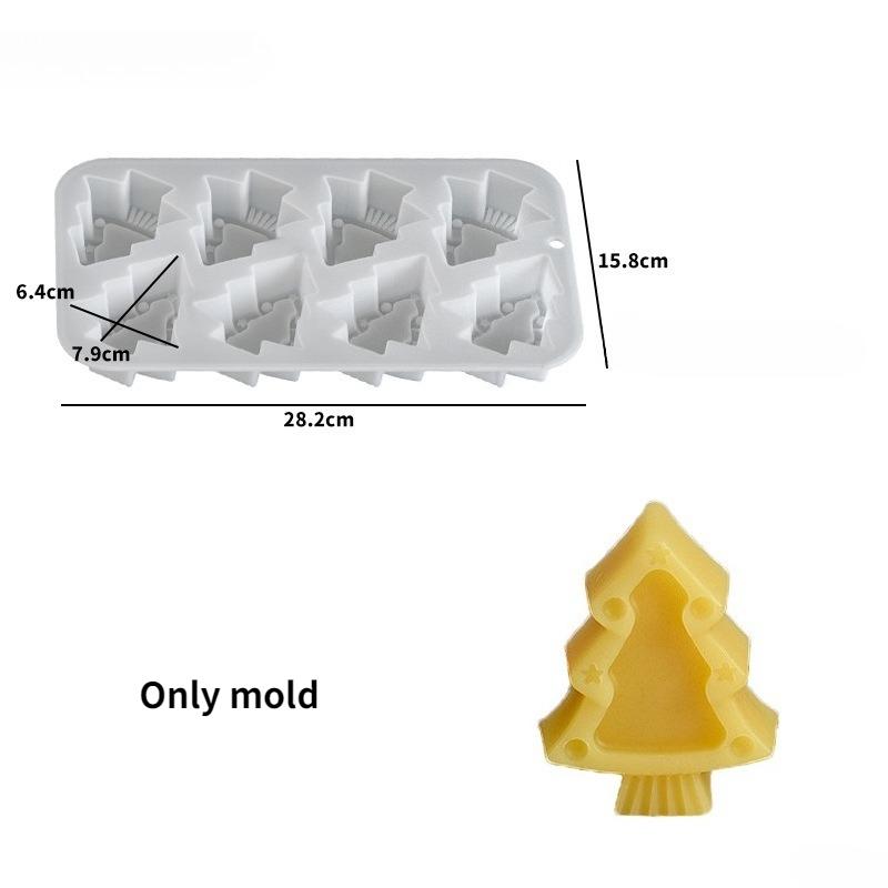 1PC Christmas Gingerbread Man Christmas Tree Silicone Mold Epoxy Resin Santa Claus Scented Candle Mold Handmade Products