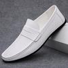 Men's Shoes Luxury Brand Business Leather Shoe Hollow Out Breathable Casual Shoes Moccas Slip On Loafers Light Driving Shoes