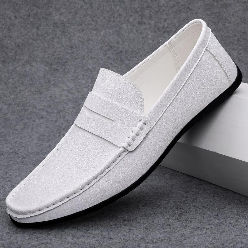 Men's Shoes Luxury Brand Business Leather Shoe Hollow Out Breathable Casual Shoes Moccas Slip On Loafers Light Driving Shoes