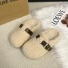 Mao Mao slippers women wear 2025 autumn and winter new Internet celebrities one foot flat lazy bag head half drag cotton slippers