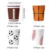 In-Stock Mixed Sports Party Decorations: Football, Basketball, Rugby Paper Plates & Tablecloths