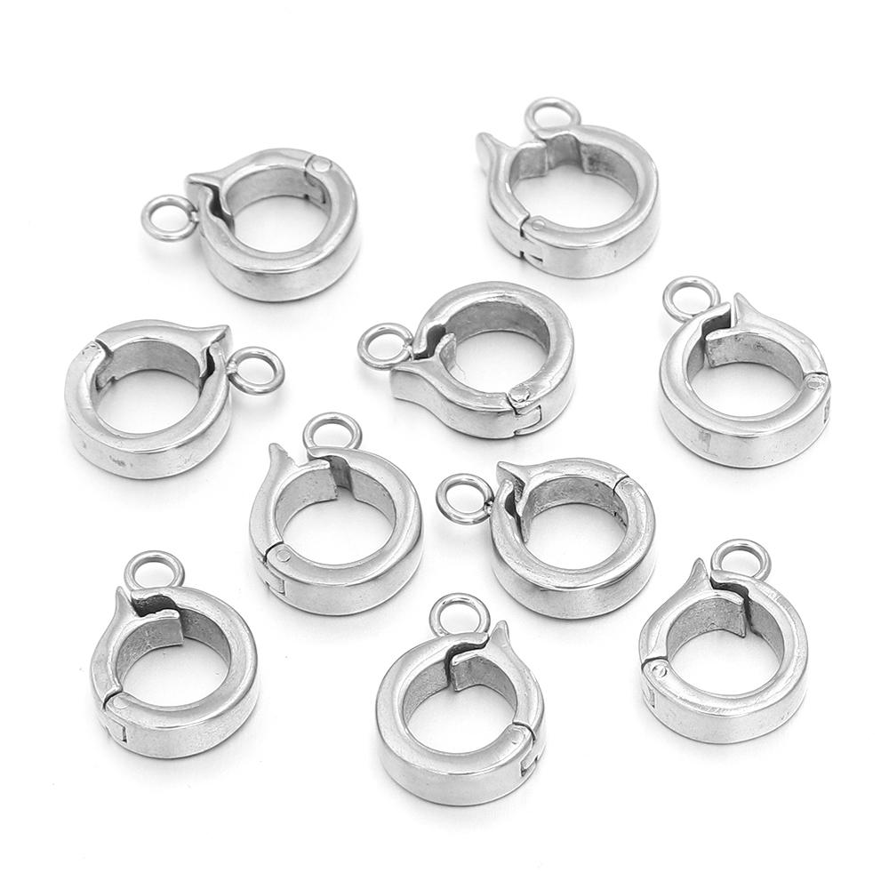 

1pc 9/11mm Round Stainless Steel Snap Clasps Hooks Buckle Bracelet Necklace Connectors For Jewelry Making DIY Accessories