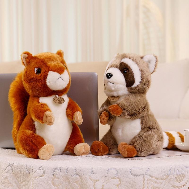 Cute And Soft Squirrel Raccoon Plush Toy For Kids Wholesale Animal Park Souvenir