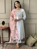 Damen Designer Partykleidung Salwar Anzug Indisch Bollywood Chanderi Oberteil Tunika Kurti Anzug Kleid