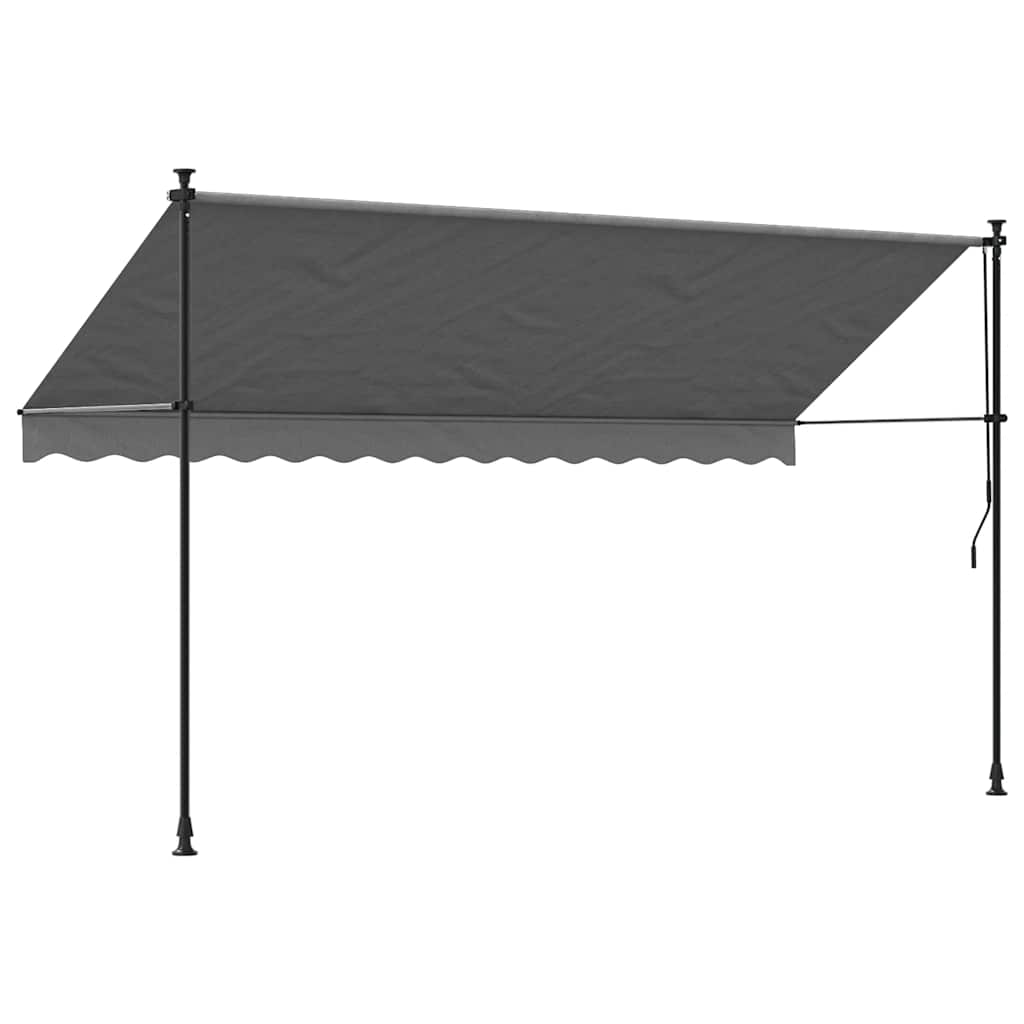 Retractable Awning Anthracite 350x150 Cm Fabric and Steel