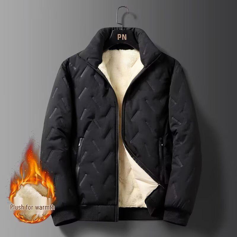 

Men s Winter Hooded Lamb Wool Jacket: Thick, Windproof, Snowproof, Plus Velvet, Ideal for Construction Sites. 4XL чорний