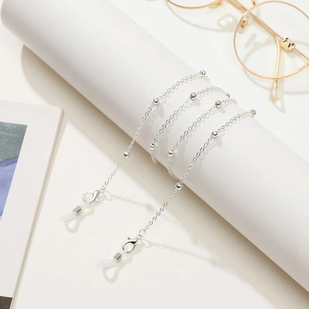 Modische Brillen Perlenbrillenkette für Damen Sommerperlen Hängt Maskenband Handgefertigte Halskette Sonnenbrillenband Mehrfarbig