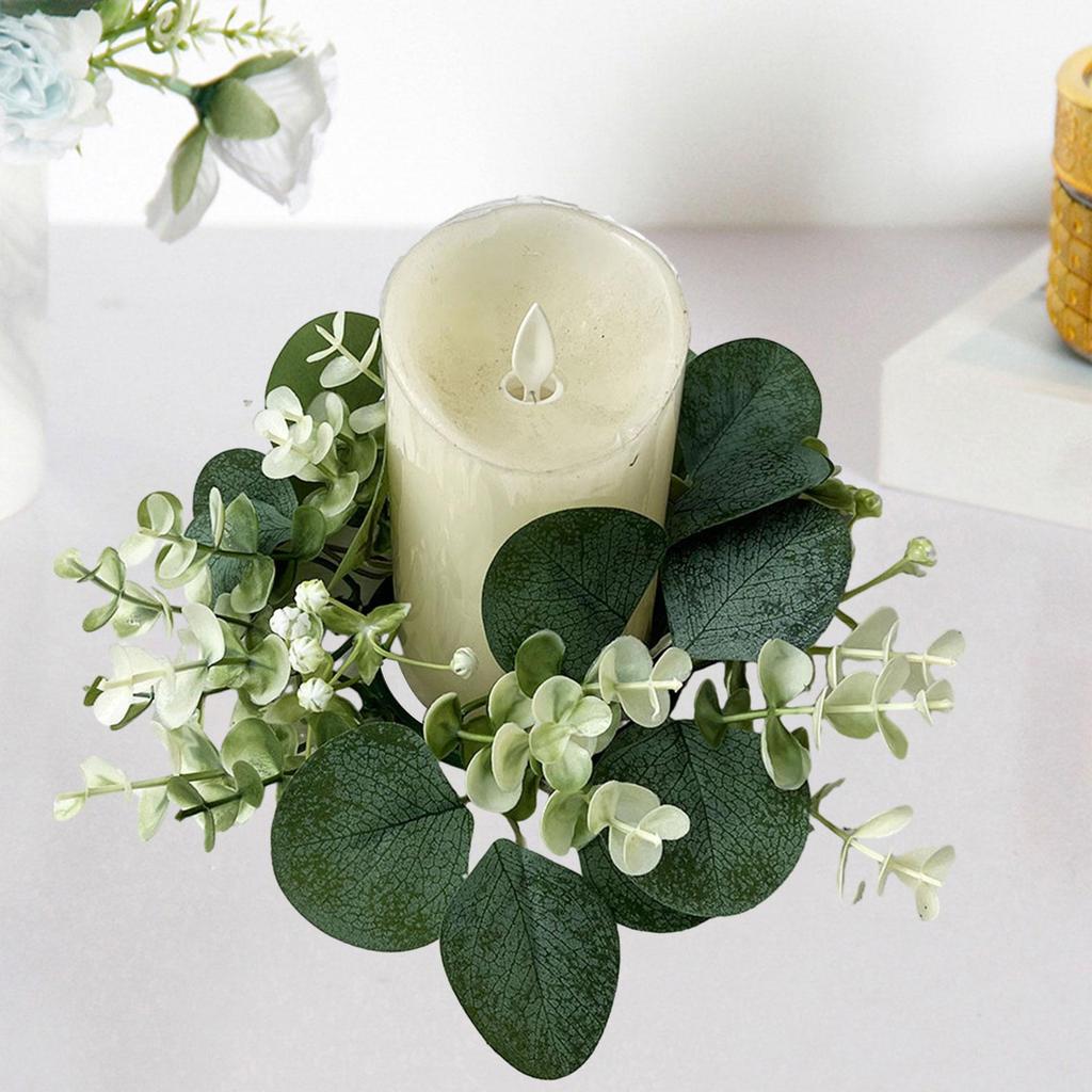 Candle Ring Decor Decorative Table Centerpiece Candle Wreath Boho Wreath for Wedding Festival Kitchen Celebration Front Door