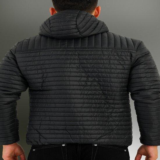 Schwarze wasser- und winddichte Herrenjacke mit Fleece-Innenseite