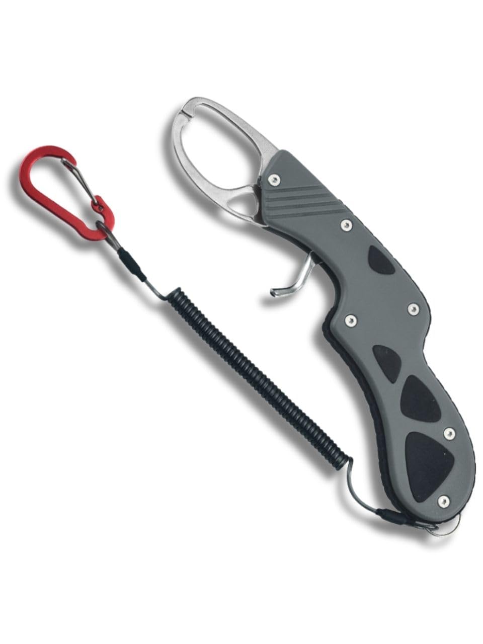 

Stainless Steel Fish Grip Catcher for Bass Fishing Lightweight, Rust-Resistant (Gray) серый
