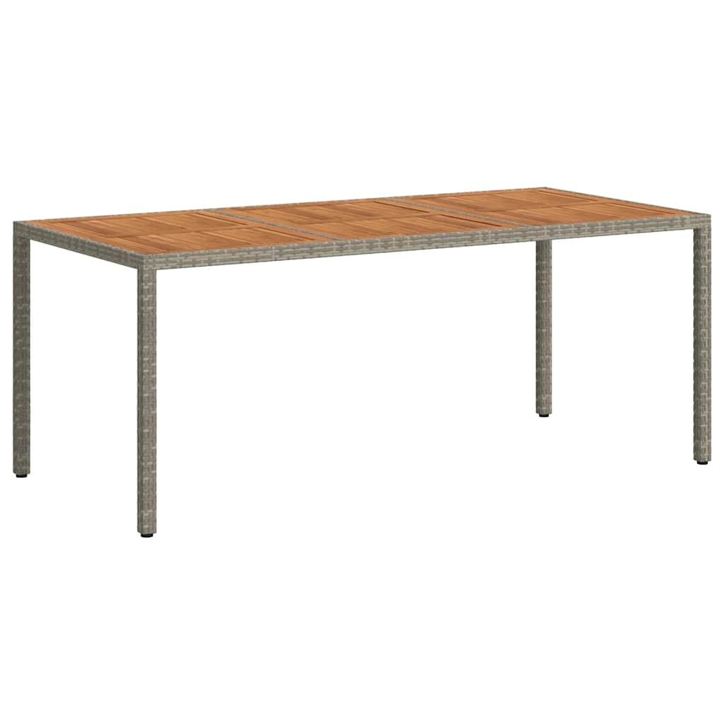 vidaXL Gartentisch 190x90x75 cm Poly Rattan und Akazienholz Grau