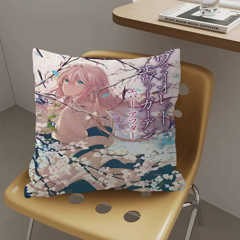 Anime Violet Evergarden 45*45cm Cushion Cover Pillow Cover Decor Pillowcase Home Pillowcase For Couch Pillow