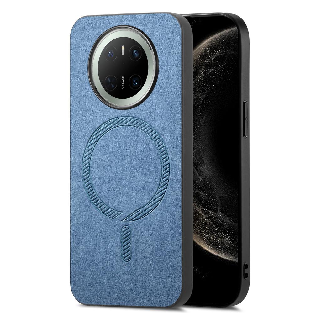 For Huawei Mate 70 Leather Back Case Compatible with MagSafe Skin-touch Phone Cover