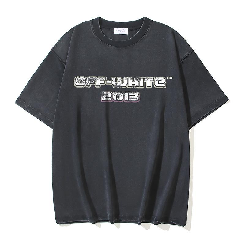 1190 Off-White 2025 Summer New Portrait Grape Printed Short Sleeved T-shirt for Men and Women