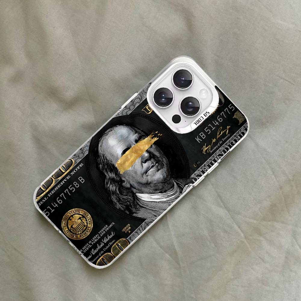 Cool 100 Dollar Bank Note Silver Shockproof Back Cover: Colorful Slim Phone Case For IPhone 17,16,15,14,13,12,11 Pro Max, Plus