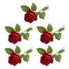 5 Pcs Artificial Red Roses Simulated Flowers with Bendable Stems Realistic