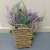 Artificial Lavender Garland Hanging Baskets Pendant Simulation Flower Rattan Basket Ornaments Gifts Home Decor for Wedding Party