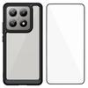 For Xiaomi 14T Phone Case WANLONFENG XC Series TPU Acrylic Cover with Tempered Glass (Big Lens Hole)