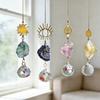 Natürlicher Rohstein Amethyst Rosenquarz Kristall Windspiel Sonnenfänger für Heimdekoration Teufelsauge Amulett Sonnenfänger für Geschenk