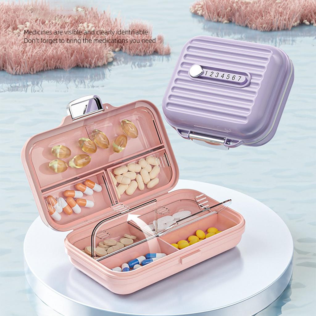 Pink/Purple/White Pill Box Mini Pill Organizer 7 Compartment Medicine Pill Case Portable Jewelry Organizer Outdoor Traveling Use