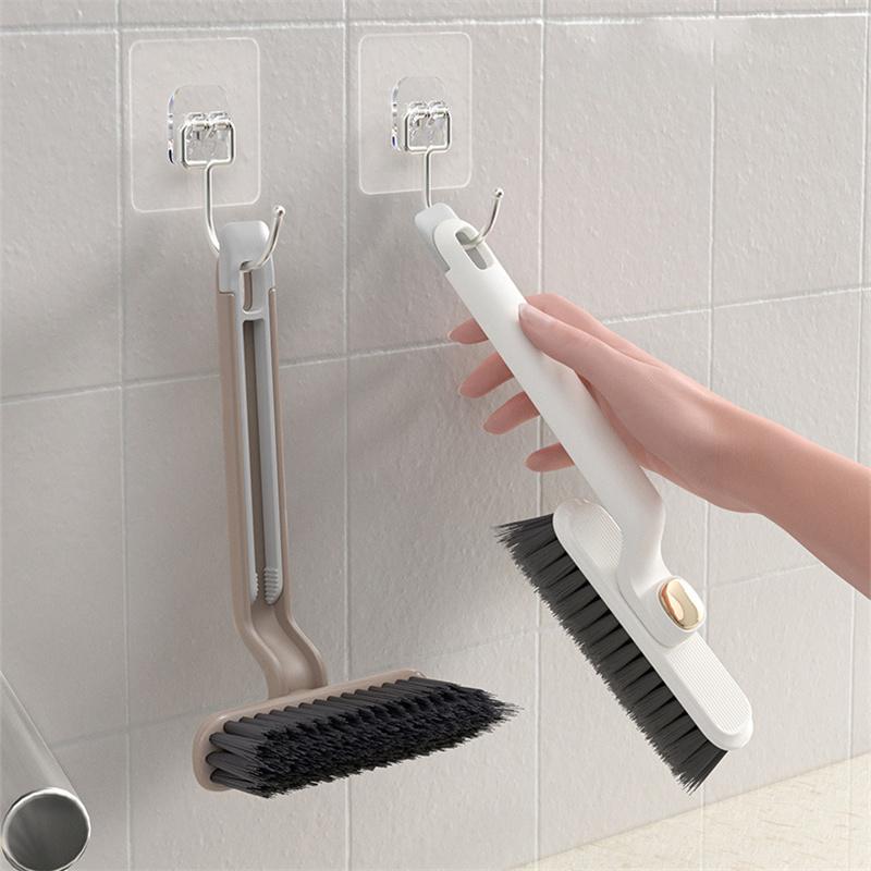 2-in-1 Hard Bristle Rotating Cleaning Brush Bathroom Tile Grout Brush Multi-Angle Wall Gap Floors Sinks Corners Scrubber