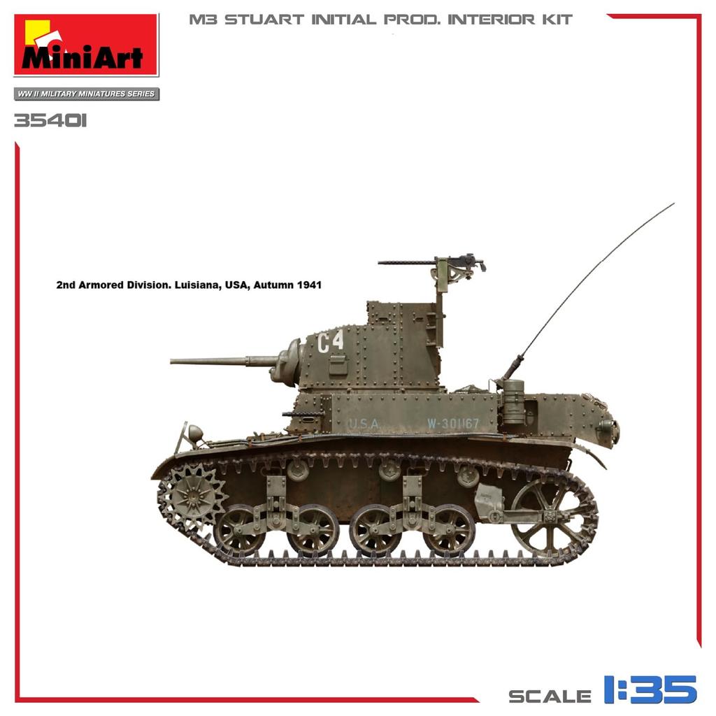 Miniart American M3 Stuart Initial Production Interior Kit Plastic Model Assembly Kit MA35401 1/35