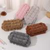 Solid Color Stationery Bag Stationery Organizer Plush Pen Bag Plush Pencil Case  Student