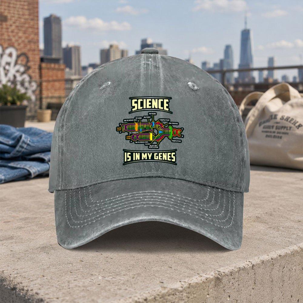 DNA Science Gene Baseball Cap  Lightweight Foldable Hook  Loop Hat with Curved Brim Unisex for Unisex  Women