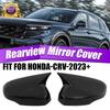 2X For Honda CRV CR-V 2023~2024 Glossy Black OX Horn Rear View Mirror Cover Trim