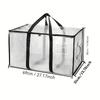 1PC Storage Bag Duty Moving Tote Bag, Witturdy Zipper and Comfortable Mesh Handles, Suitable for Clothing, Bedding, and Quilt St