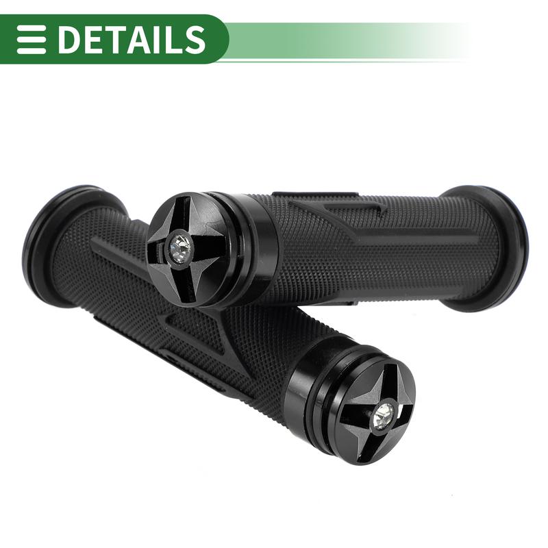 Motoforti Motorcycle Hand Grip Cover Rubber Aluminum Alloy Handlebar Grips for Motorcycle Scooter Bicycle ATV Black Universal