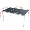 VidaXL Table de jardin 150x90x74 cm Noir Acier