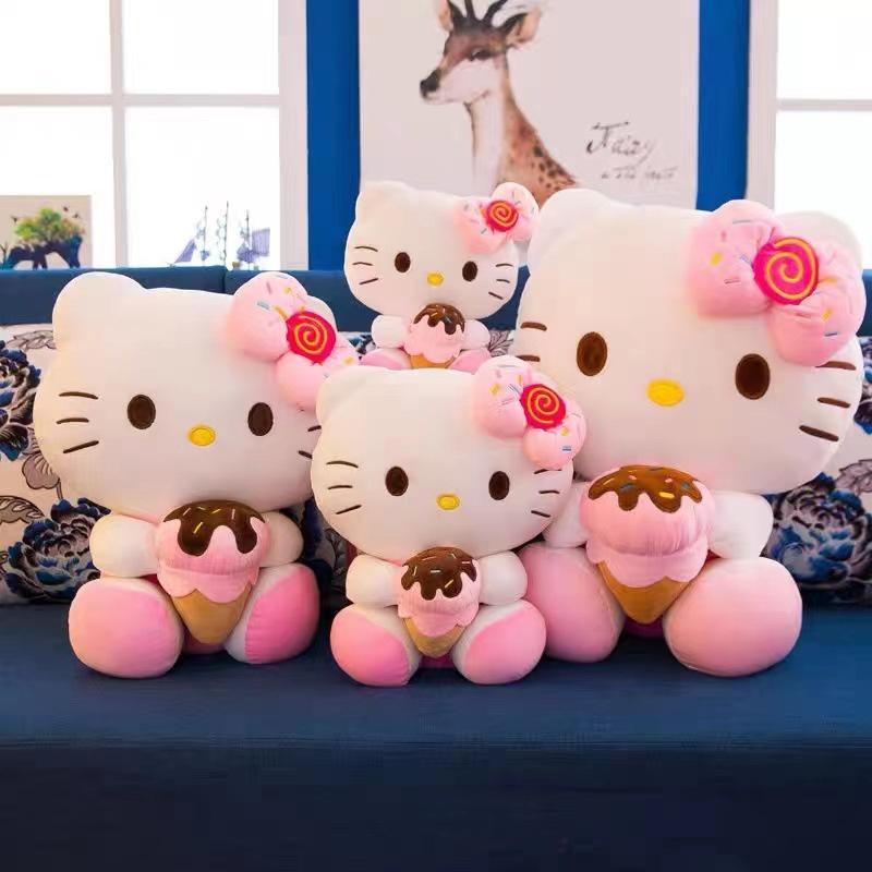 Cute And Cuddly Ice Cream Cone Kt Cat Plush Toy For Wholesale