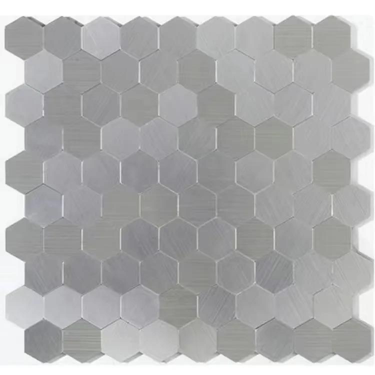 

Мозаичная настенная плитка Самоклеящаяся Водонепроницаемая Алюминиевая Шестиугольная Кухонная Плитка для Ванной Фартук Огнеупорная Кухонная Стена 30cm 30cm