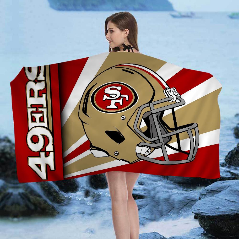 San Francisco 49ers Team Großes Mikrofaser Strandtuch Schnelltrocknendes Handtuch Sandstrandtücher Pooltuch für Reisen Schwimmbad Yoga