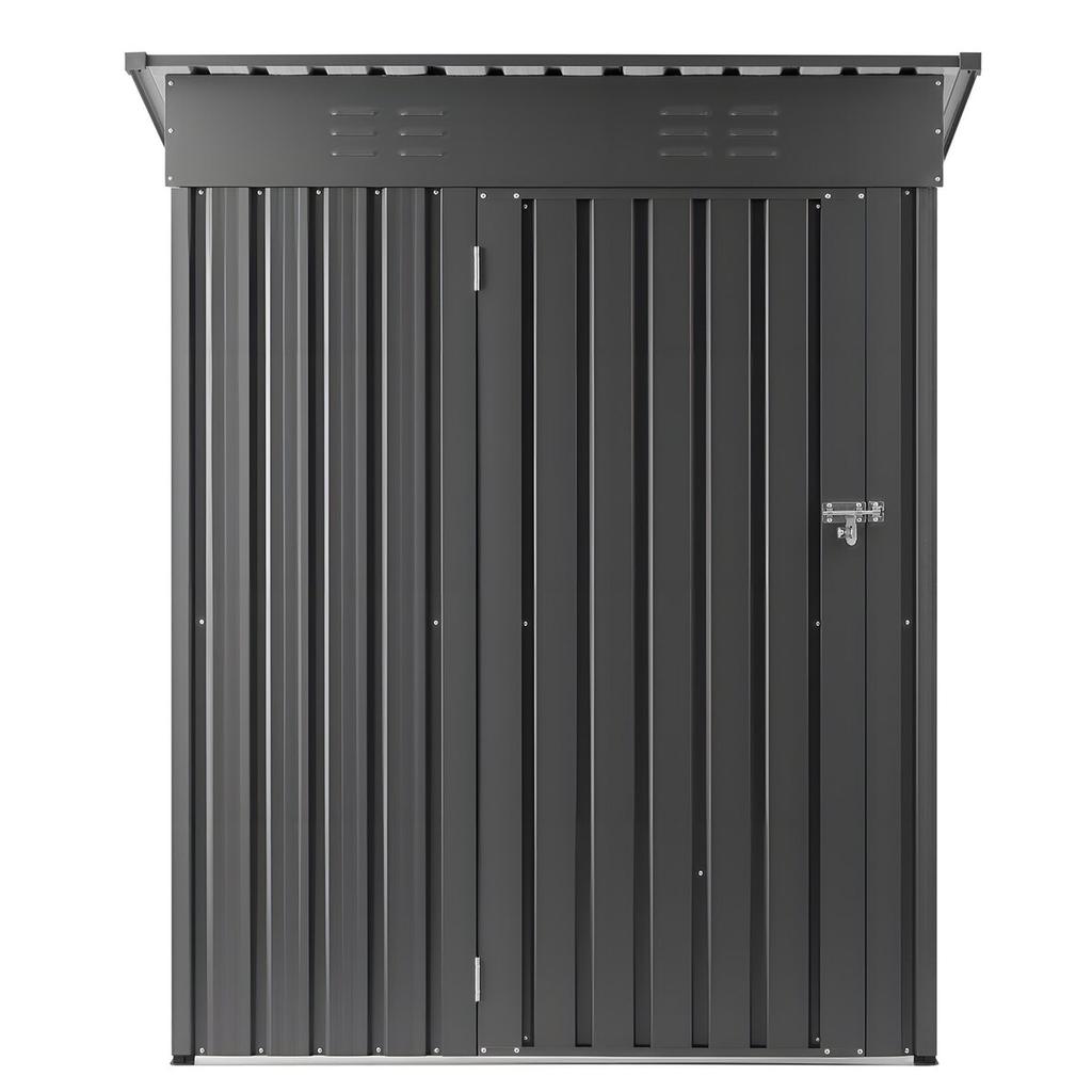 1533 X 876 X 1815 Mm Metal Garden Shed, Storage Building with Lockable Door & 2 Louver Vents, Sloped Roof Metal Outdoor Storage Shed, Tool Sheds