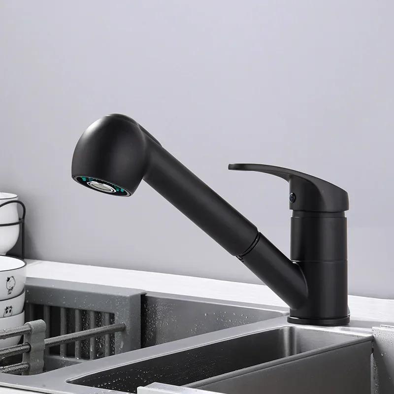 Bathroom Faucet Single Handle Spray Faucet Deck Mounted Pull Out Kitchen Mixer Faucet Universal Rotation Shower Nozzle Tap