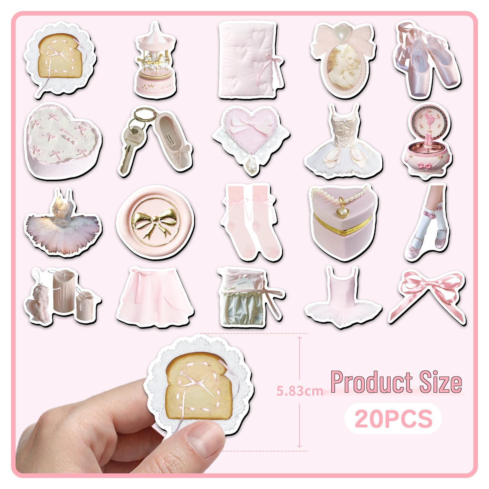 20-Piece Set: Korean Style Ballet-Inspired Soft Magnetic Refrigerator Stickers 5.5-8.5 CM