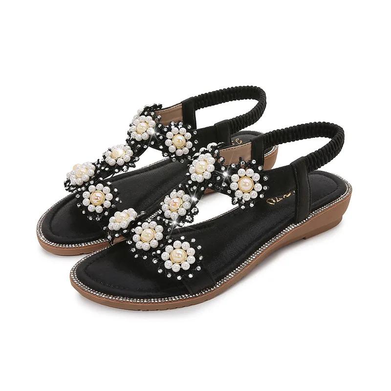Platform Sandals Summer Fashion Women PU Leather Wedges Shoes for Women Elegant Elastic Band Non-slip Sandalias Mujer 36-42