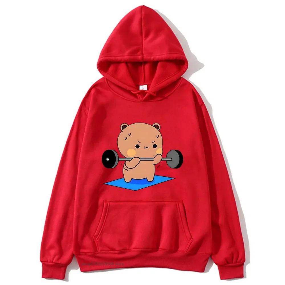 BuBu beobachtet DuDu Gewichtheben ist ein Turner Hoodie Pandabär Sweatshirt Paar Kleidung Männer Kawaii Frauen Tops